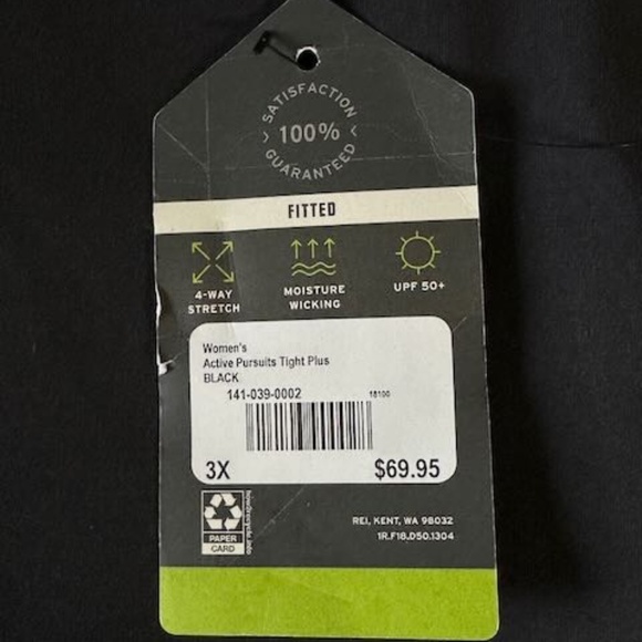 REI Active Pursuits Tights Plus Black Women's 3X Fitted Ankle Length NEW w/TAGS - Picture 6 of 6